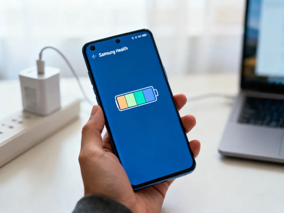 Telefon Samsung z otwartą diagnostyką stanu baterii