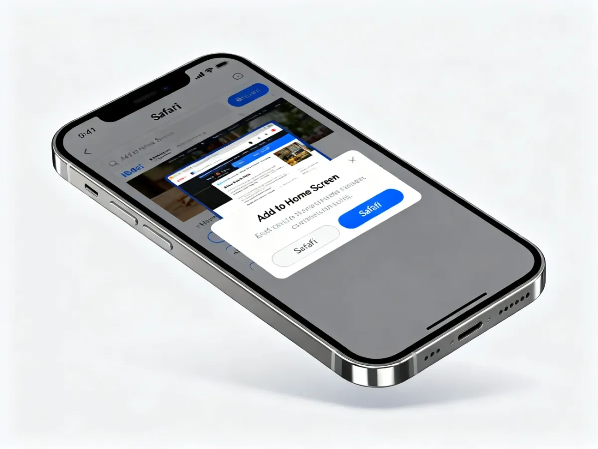 iPhone podczas dodawania strony internetowej do ekranu głównego