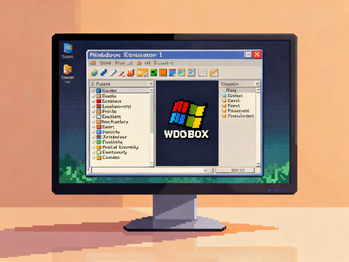 Uruchomiony pulpit Windows 3.1 w emulatorze DOSBox