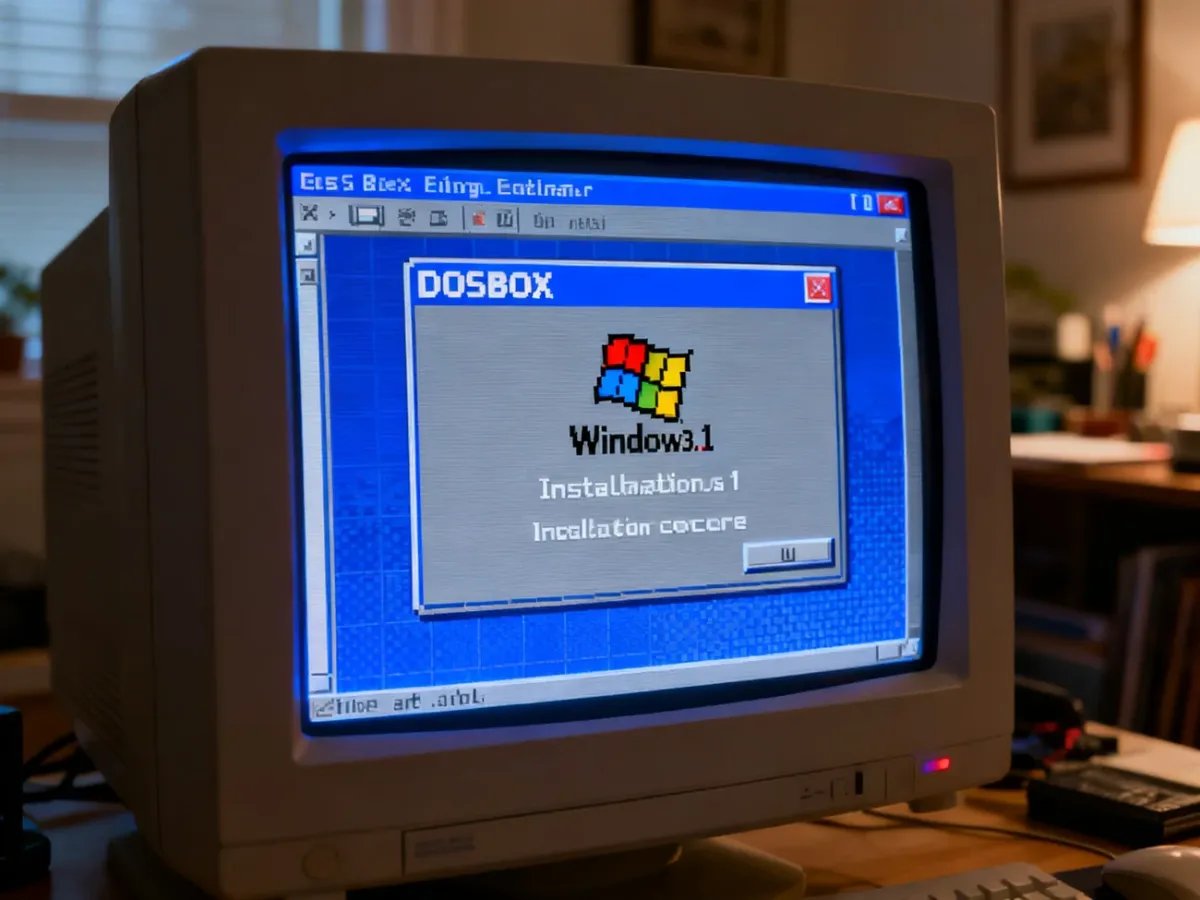 Instalacja systemu Windows 3.1 uruchomiona w emulatorze DOSBox