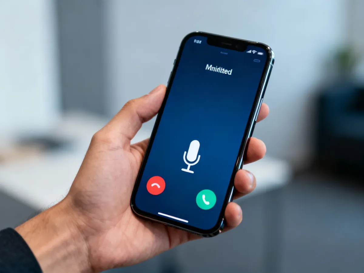 Telefon podczas rozmowy z włączonym mikrofonem na ekranie połączenia